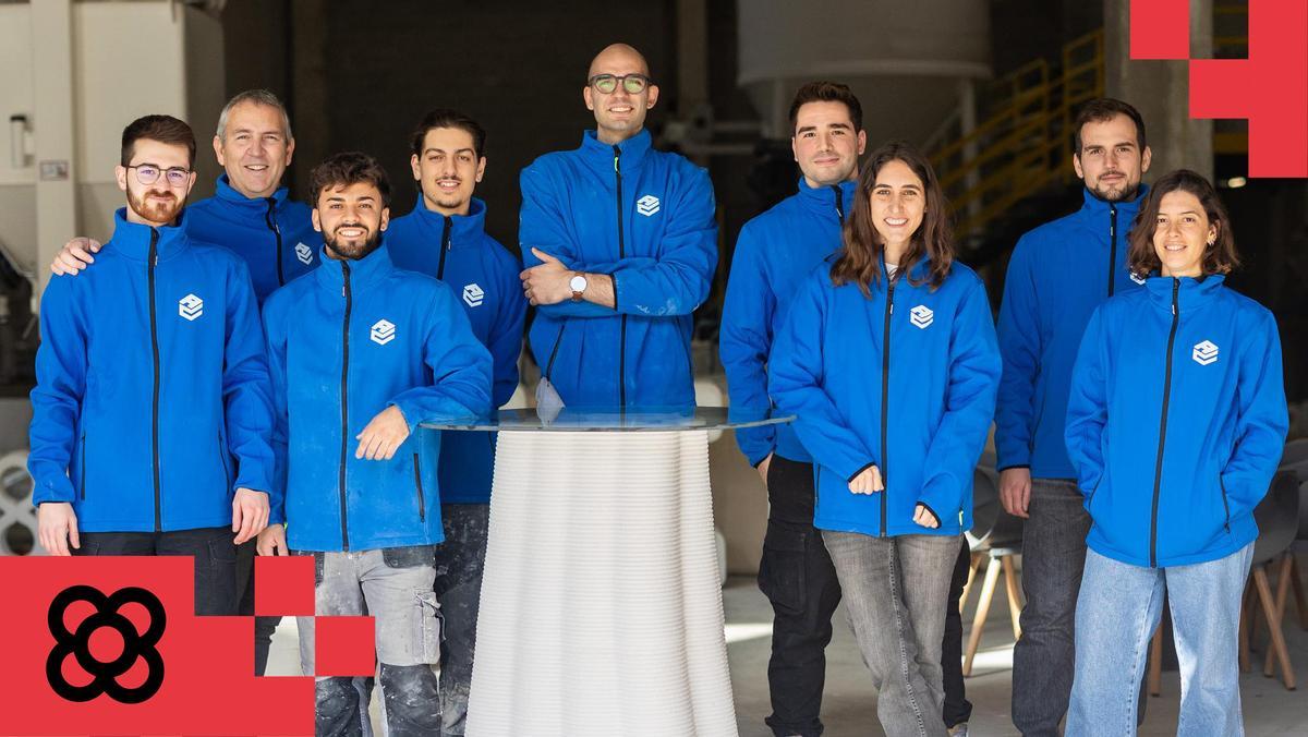 El equipo de Aridditive con Roger Uceda, cofundador y consejero delegado, detrás a la izquierda