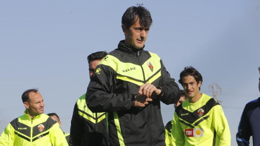 Pacheta, esta mañana,en el entrenamiento en el Anexo