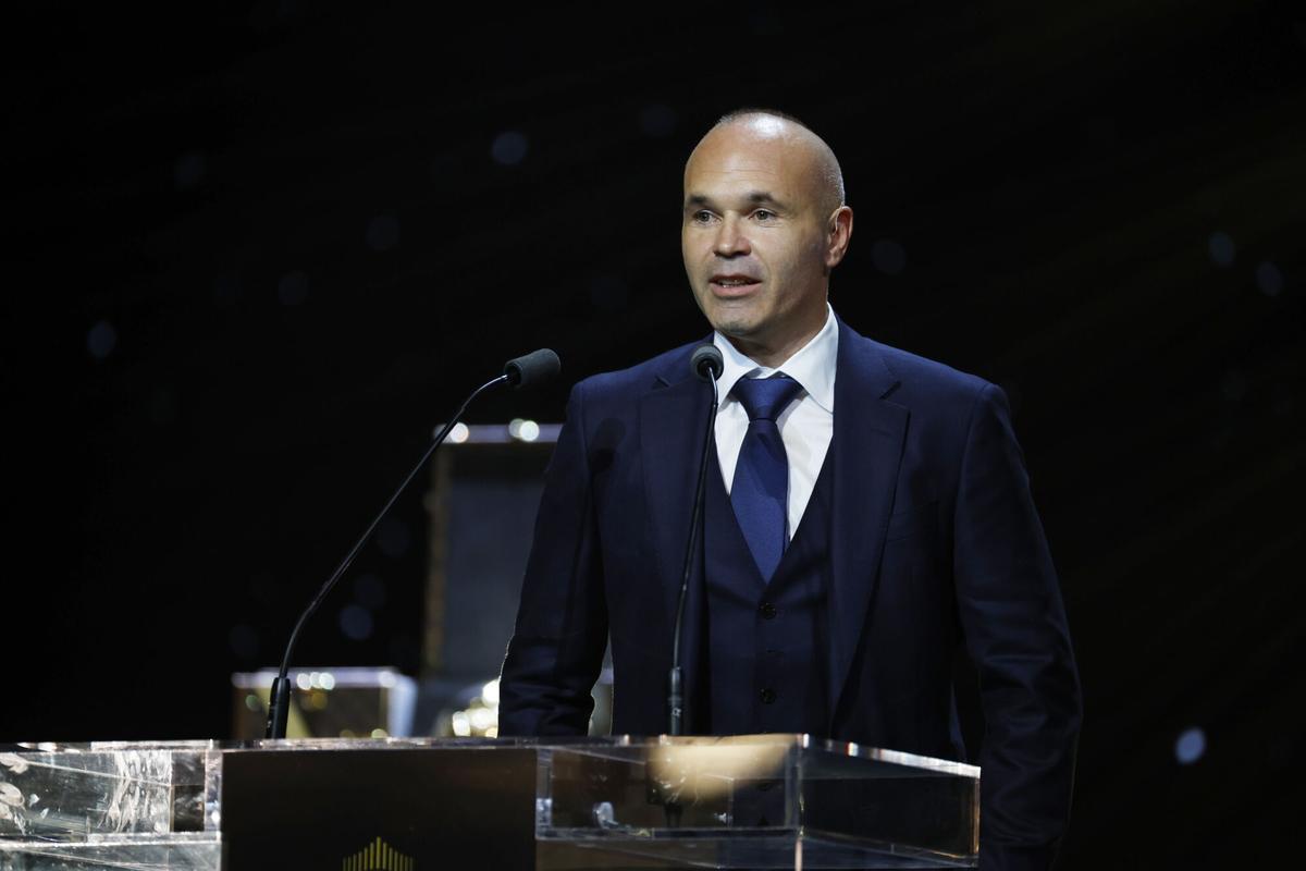 Andrés Iniesta, en la ceremonia del Balón de Oro