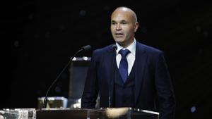 Andrés Iniesta, en la ceremonia del Balón de Oro