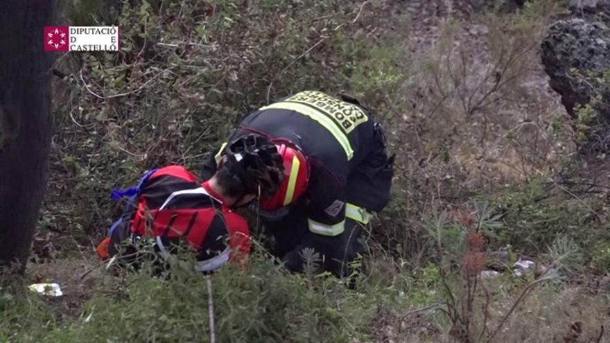 Rescate ciclista en barranco de Eslida
