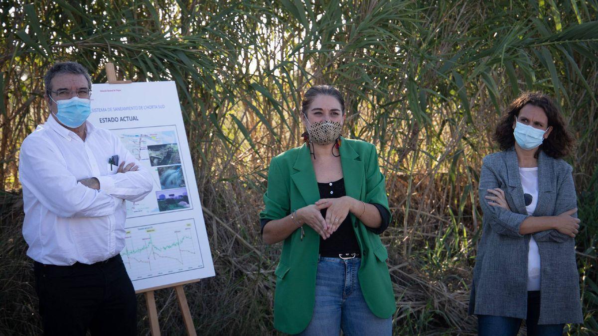 Presentación de la entonces consellera  Mireia Mollà de la EDAR de Alcàsser sobre los terrenos de ubicación.