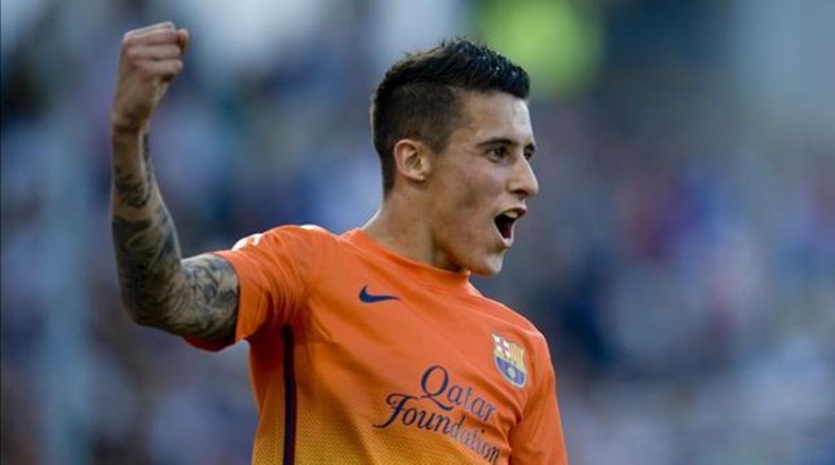 Tello celebra un gol la temporada passada a La Romareda. Tello celebra un gol la temporada passada a La Romareda.