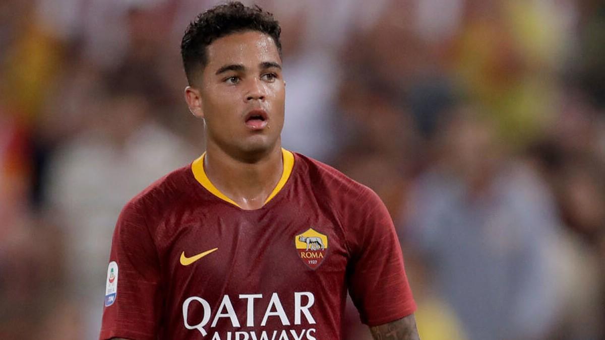 Justin Kluivert, en un partido con la Roma