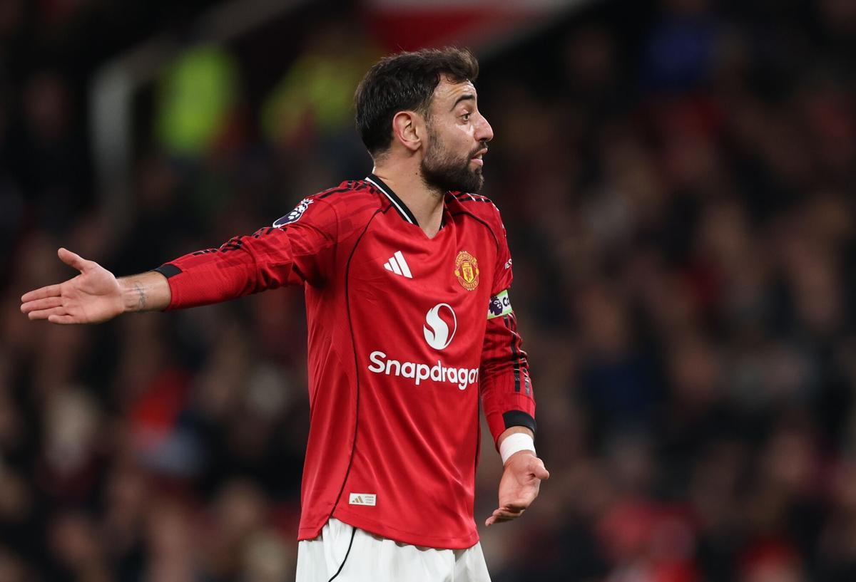 Bruno Fernandes, con el Manchester United