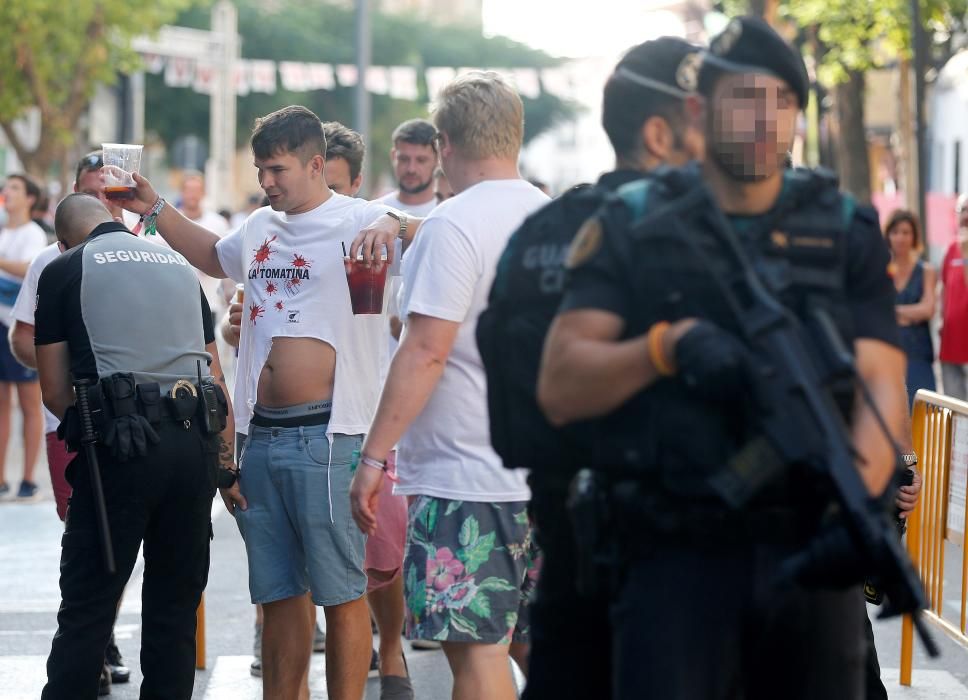 Seguridad en la Tomatina de Buñol 2018.