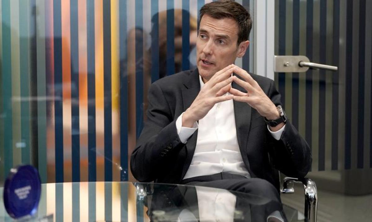 Martín durante un momento de la entrevista.