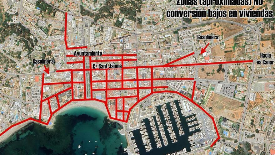 Santa Eulària prima el comercio sobre la conversión de locales en viviendas