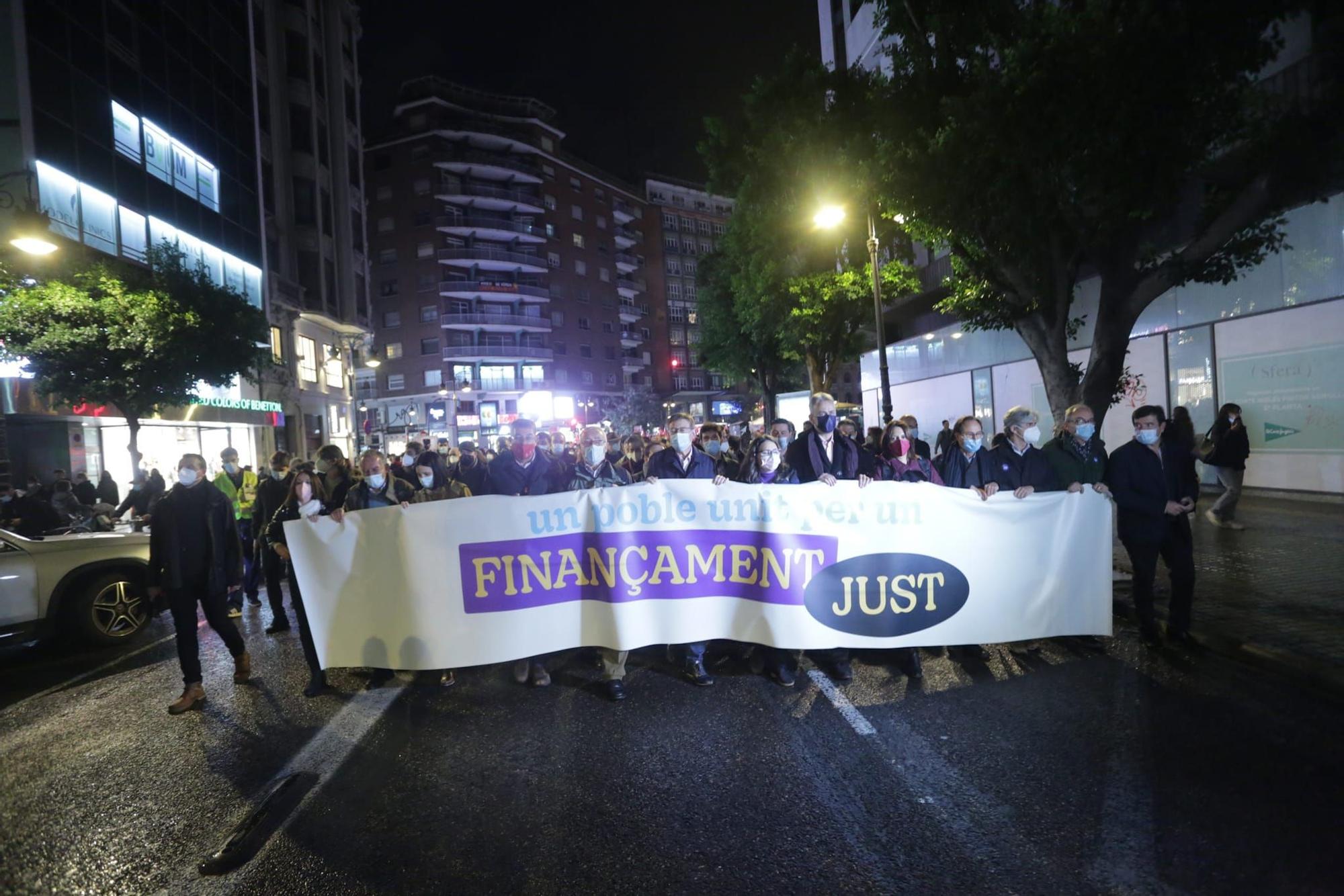 La manifestación en València por una financiación justa, en imágenes