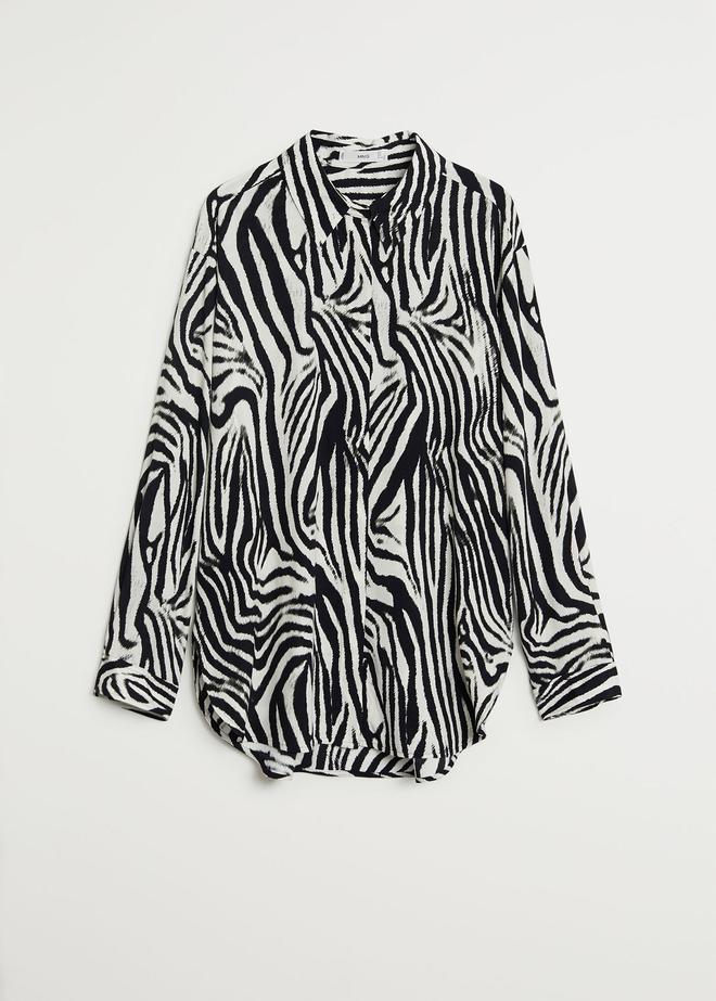 Camisa 'oversize' de estampado cebra de Mango