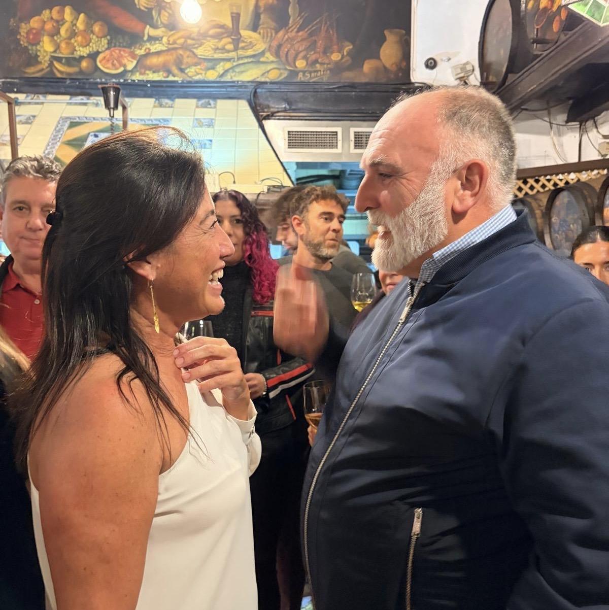 Evelyn Bofarull (Los Caracoles) junto al chef José Andrés.