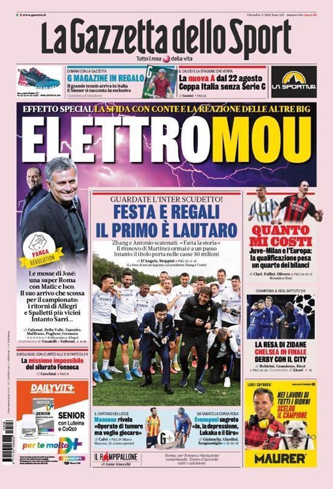 La portada de Gazzetta dello Sport