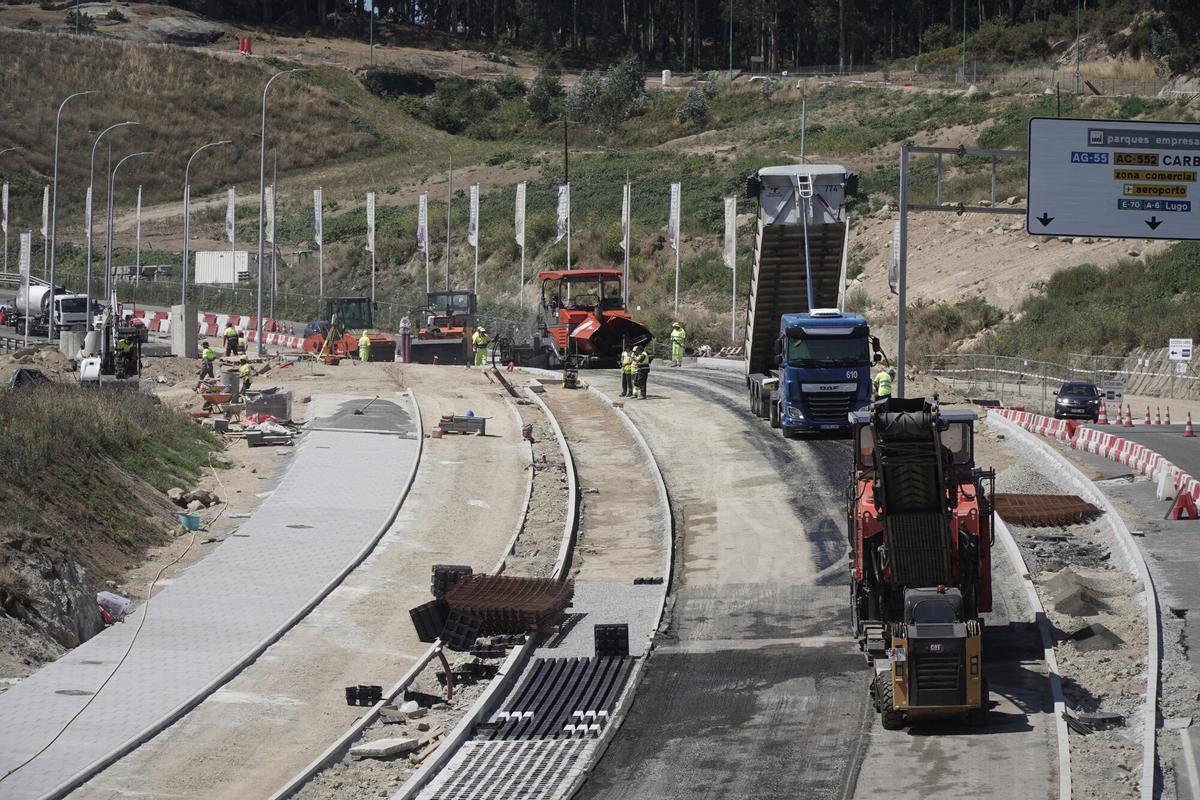 Obras de remodelación del primer tramo de la tercera ronda de A Coruña