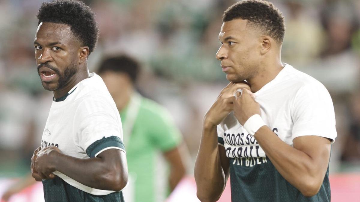 Vinicius y Mbappé, el pasado martes.