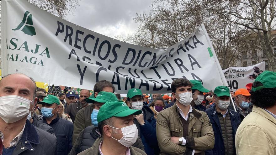 ASAJA Málaga, en la gran manifestación de 20M Rural. | LA OPINIÓN