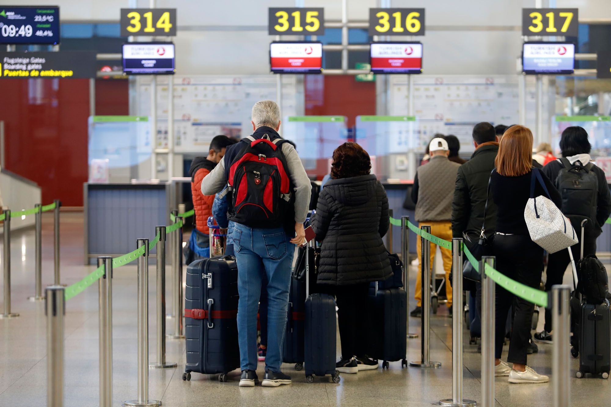 Movimiento de pasajeros en el aeropuerto de Málaga el 23 de diciembre.