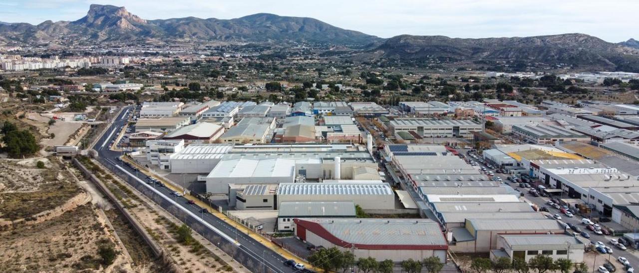 Vista aérea del polígono industrial Campo Alto de Elda