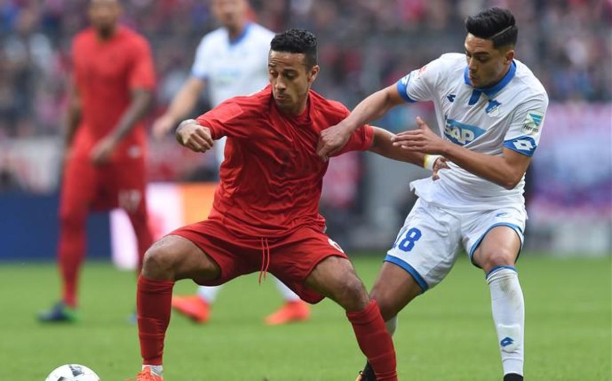 Thiago, en un partido con el Bayern
