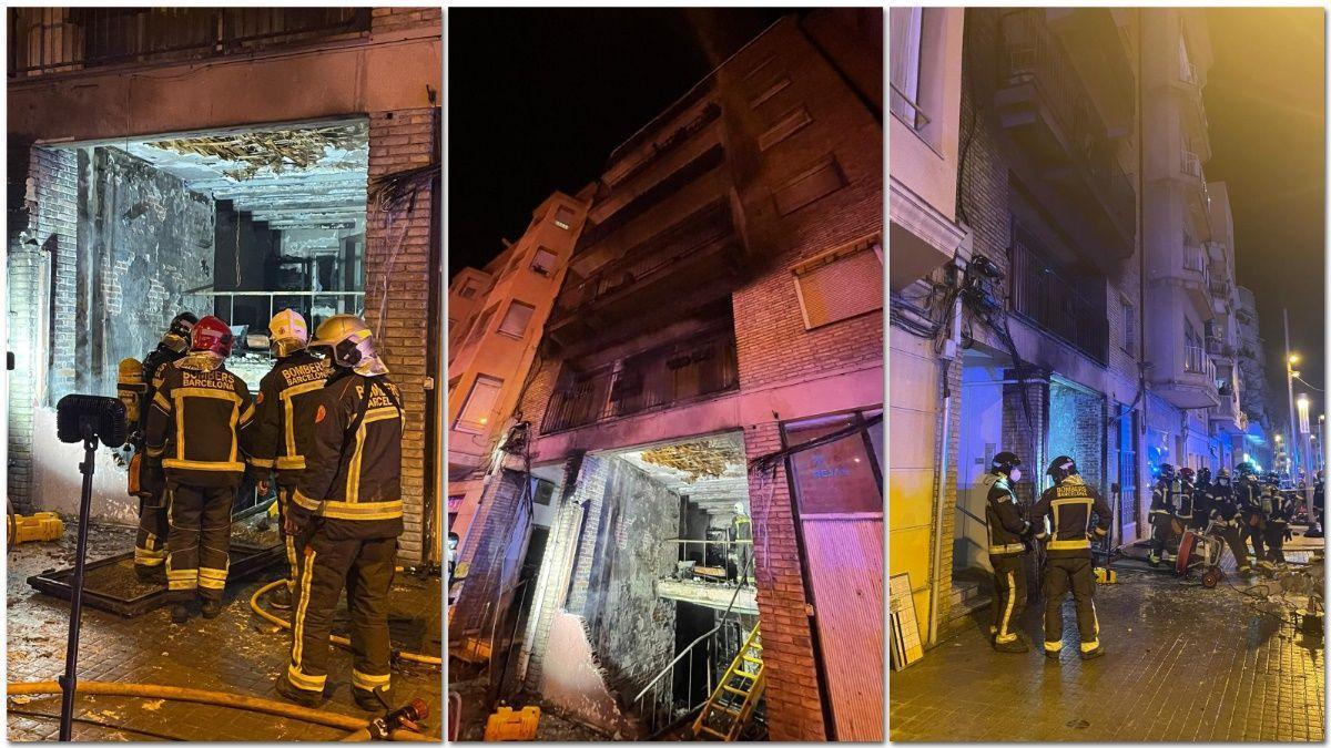 Fotografías del incendio un local situado en unos bajos de la Ronda del Guinardó, en Barcelona.