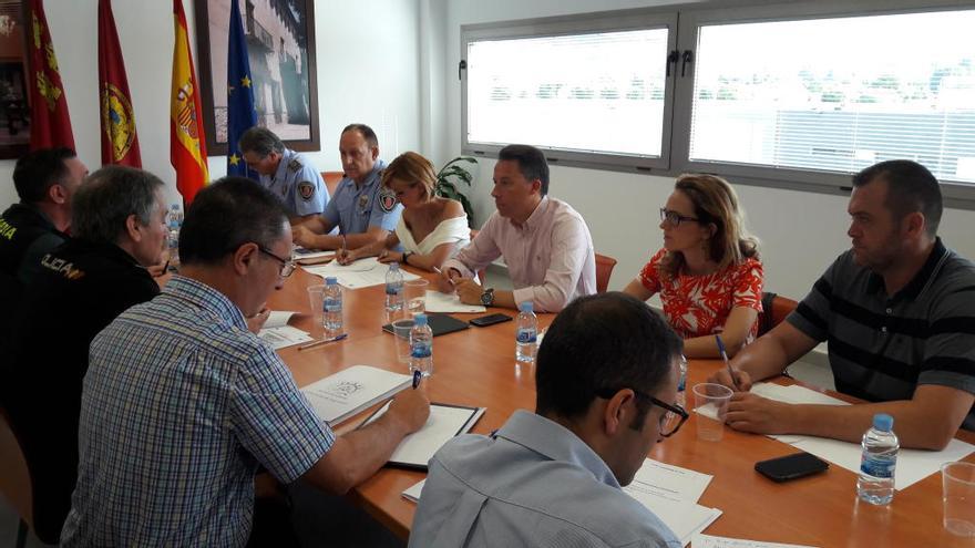 Un momento de la reunión de la Junta Local de Seguridad celebrada ayer en Lorca.