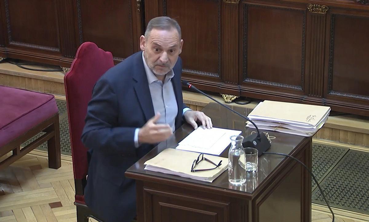 José Luis Ábalos, este lunes, declarando en el Tribunal Supremo.
