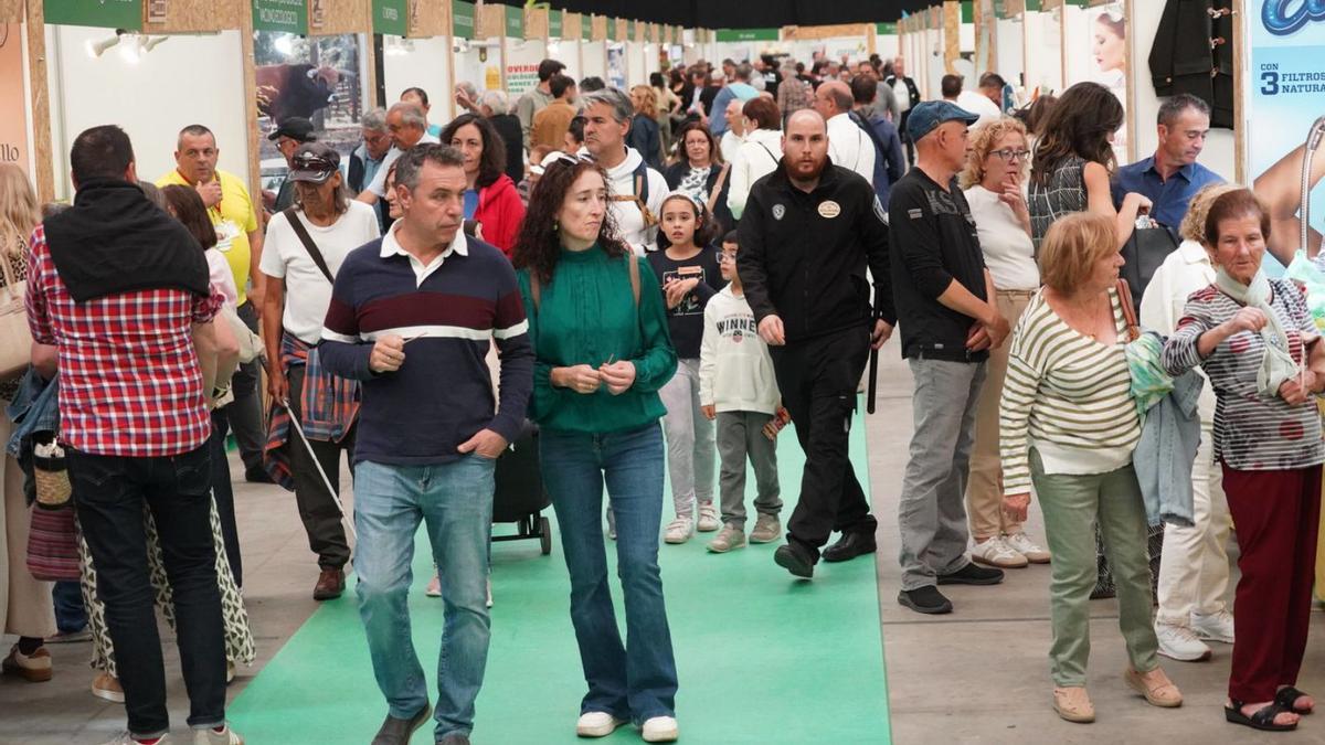 Asistentes a la Feria Hispanolusa de Productos Ecológicos que se celebra en Ifeza.