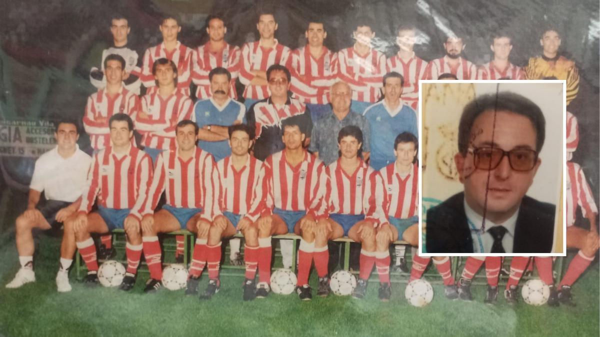 Una foto de la plantilla 92-93, i la de la seva fitxa d'entrenador d'aquell curs