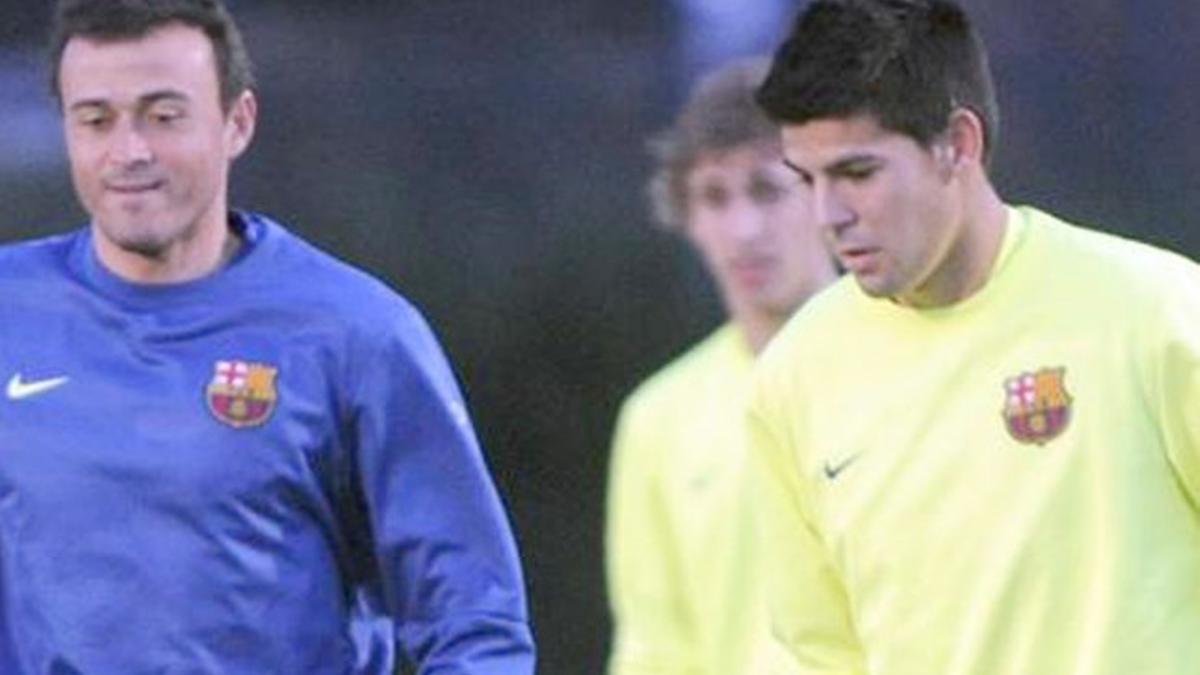 Luis Enrique y Nolito, en su etapa en el Barça B