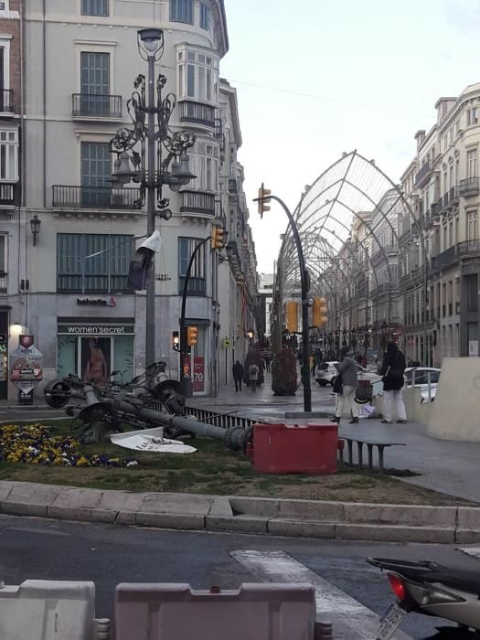 Temporal de viento y lluvia en Málaga