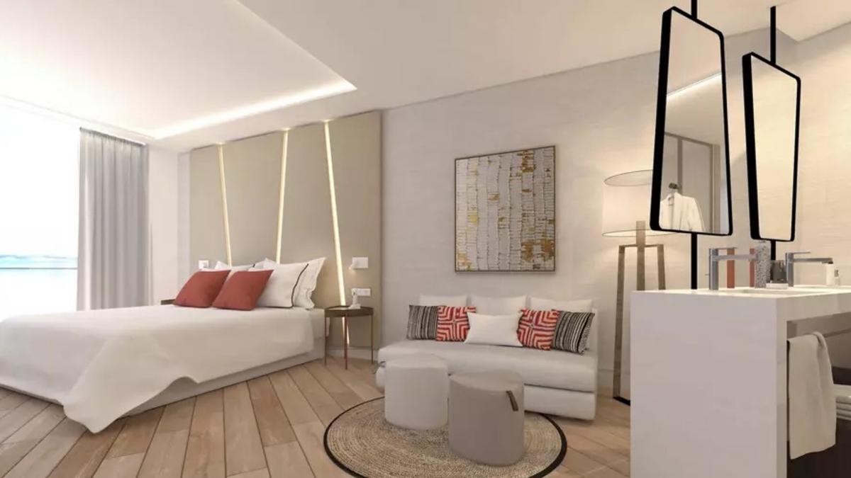 Interior de una de las habitaciones del hotel Barceló Playa Blanca Resort.