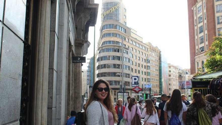 Sara Rey Louzán, en la Gran Vía madrileña, en una imagen de archivo. // Cedida