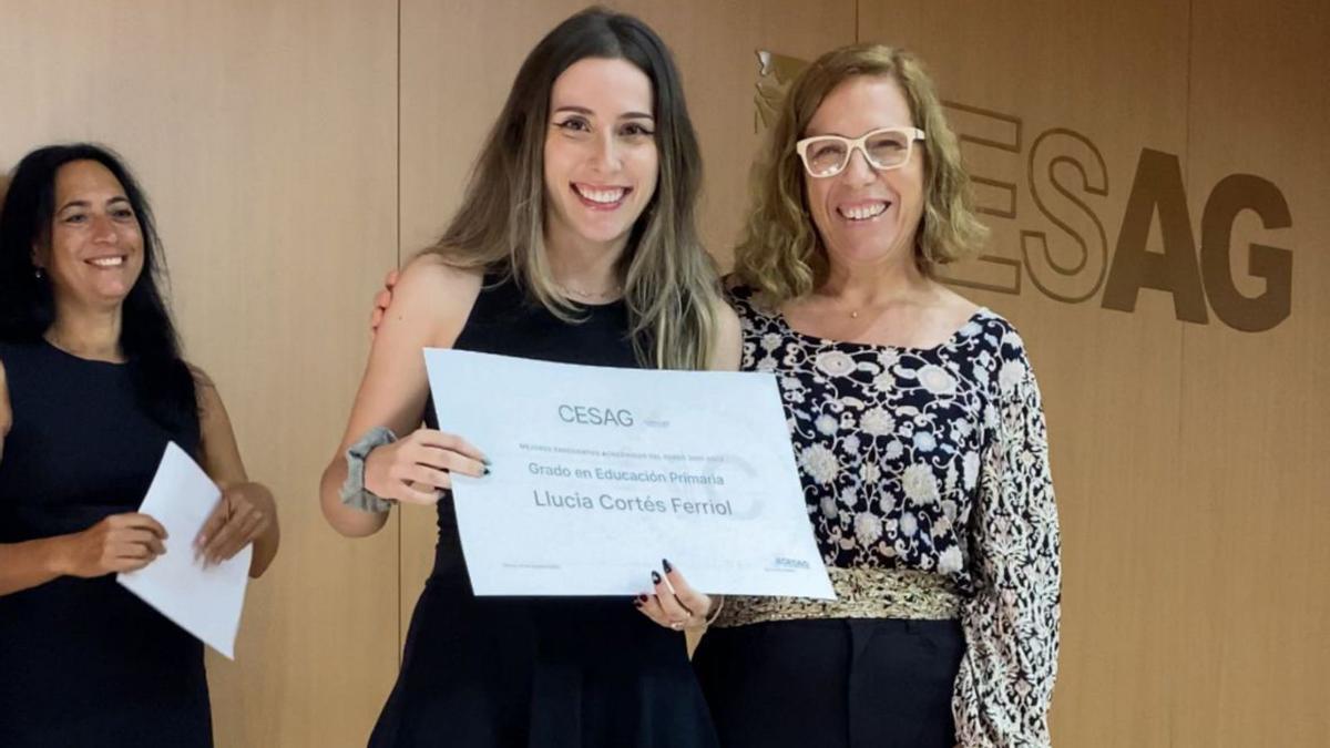 Llucia Cortés, mejor expediente del grado en Educación Infantil. 