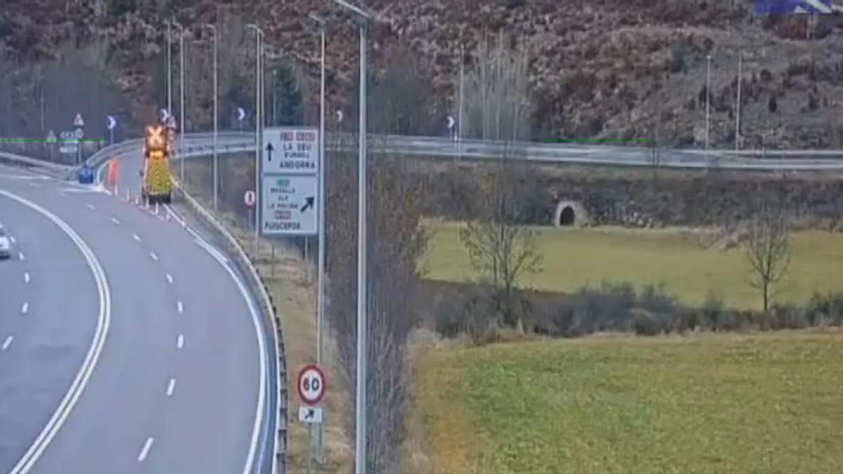 El punt de tall de la C-162, a l'altura d'Urús