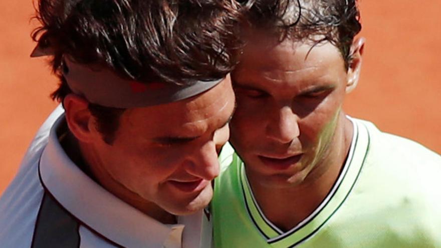 Rafael Nadal y Roger Federer, en París