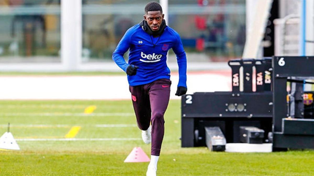 Dembélé entrena en solitario y ya pisa el césped de la Ciudad Deportiva