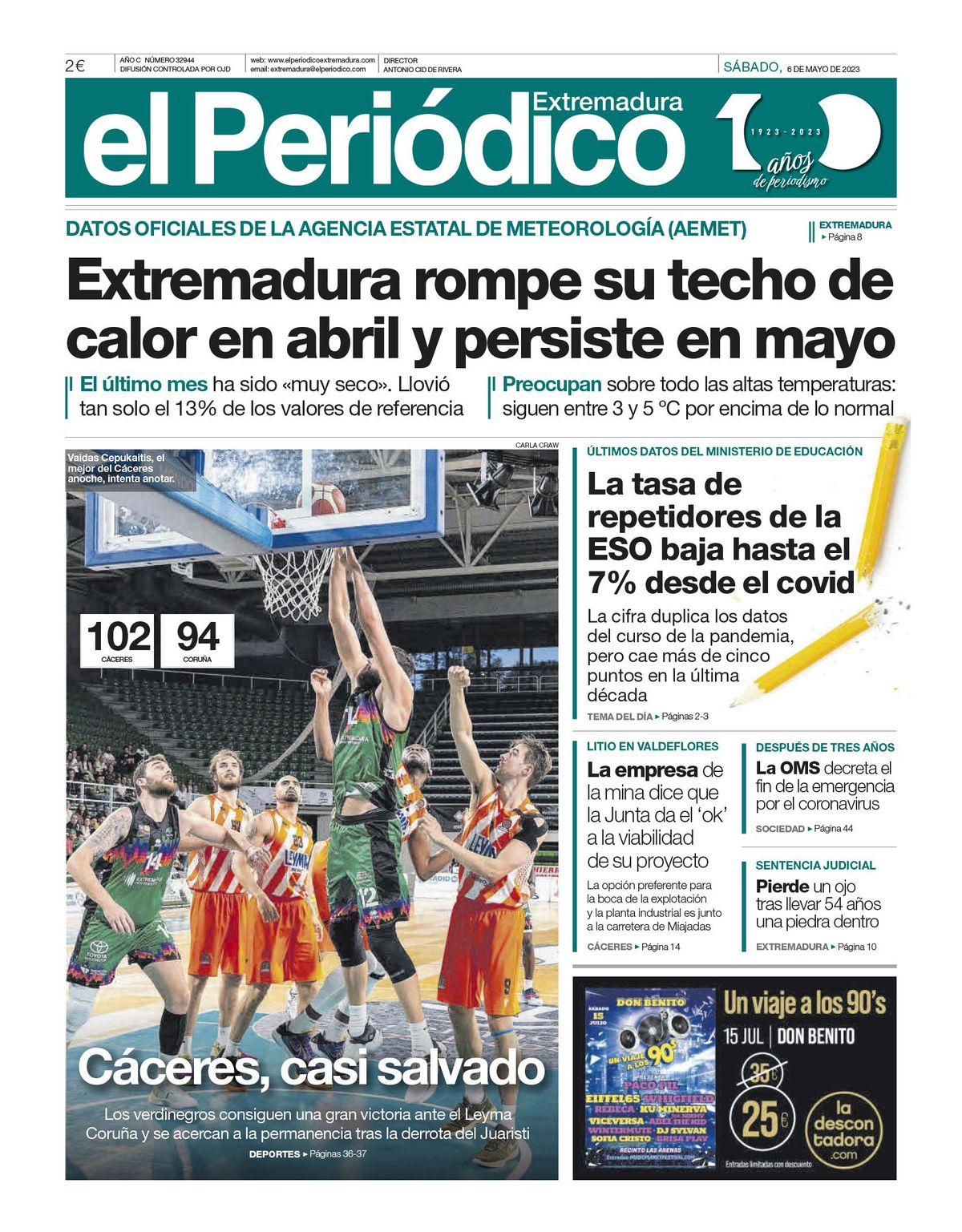 Consulta la portada correspondiente al día 6 de mayo de 2023