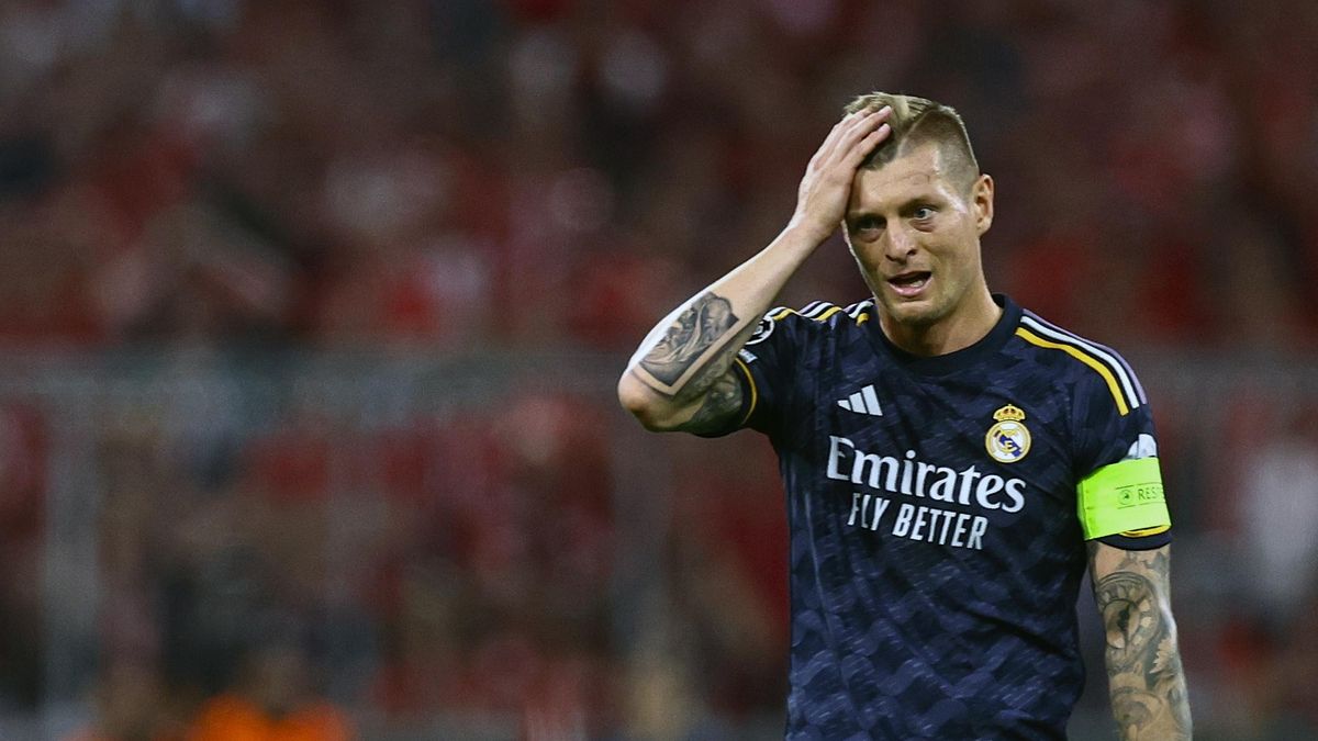 Toni Kroos, durante la ida de las semifinales de Champions entre el Bayern y el Real Madrid