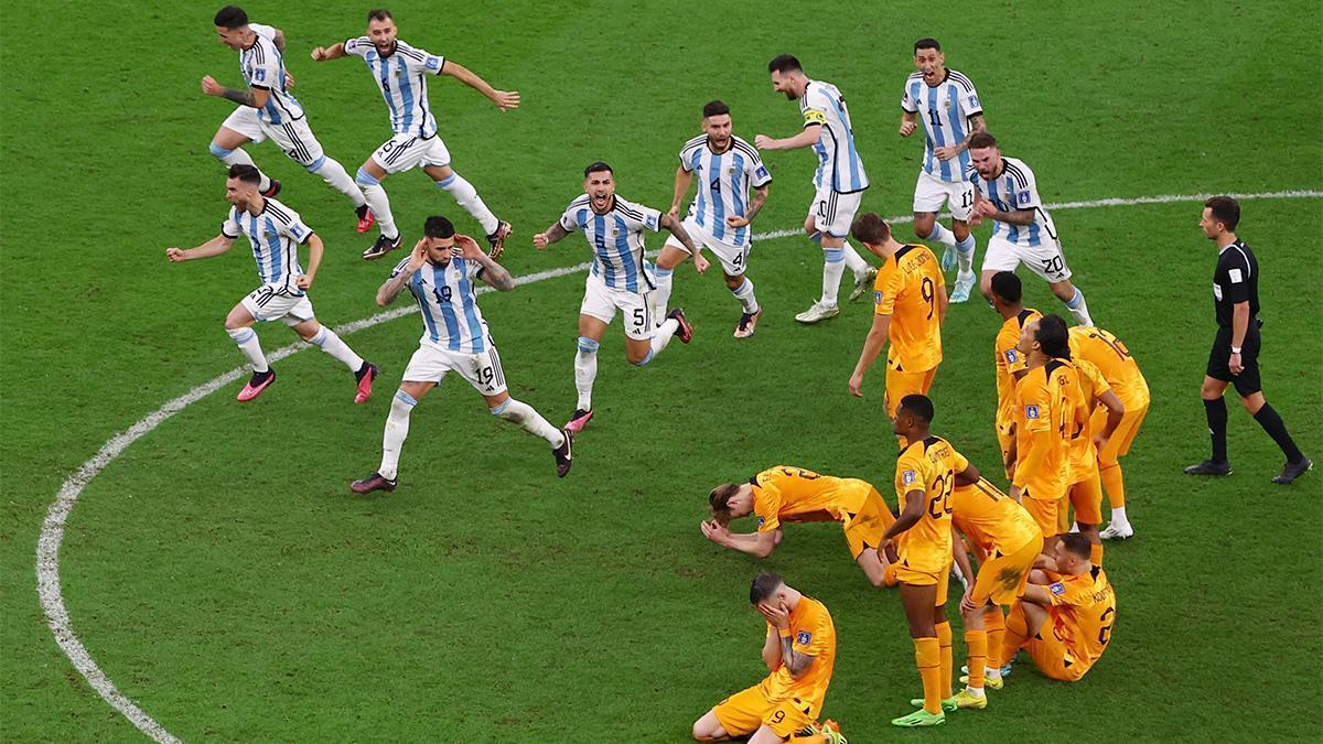 La celebración de Argentina tras pasar en penaltis