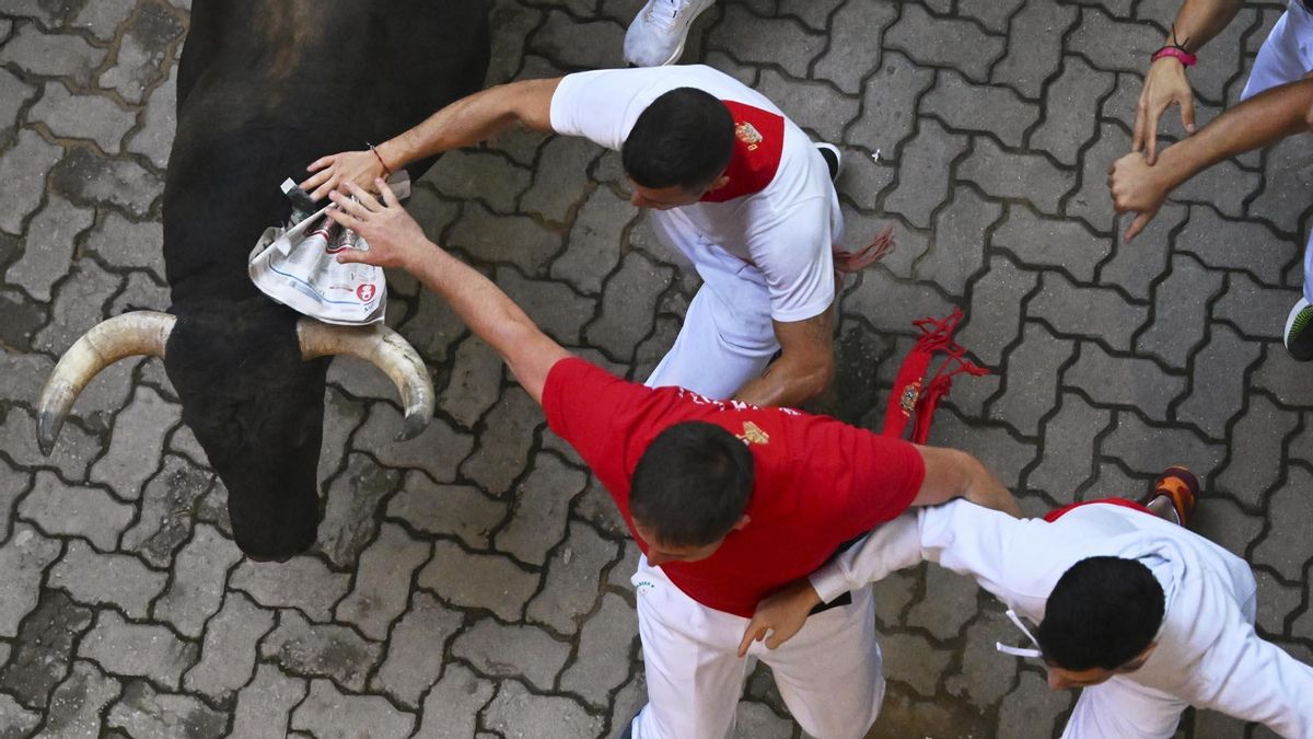 Quinto encierro de San Fermín con toros de Jandilla