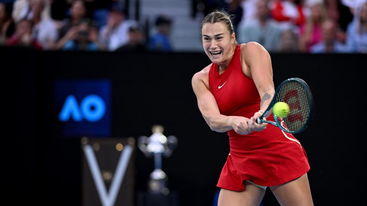 Sabalenka durante la final del Open de Australia ante Zheng