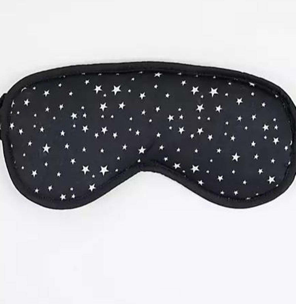 Antifaz negro con estampado de estrellas de satén de mezcla de algodón orgánico de Vero Moda