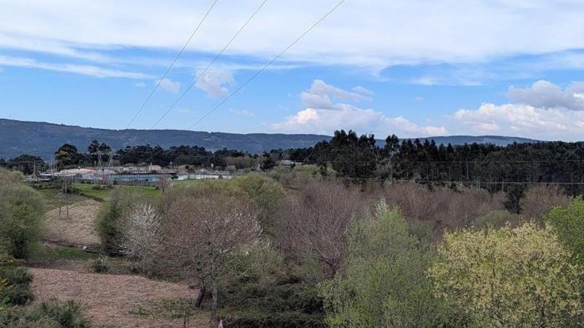 Terrenos de O Vieiro, en A Caniza, donde se construirá el futuro parque industrial.