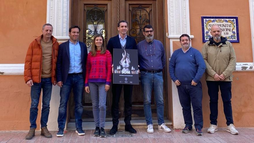 Representantes del proyecto SOM, en la Mancomunitat de l'Horta Sud.