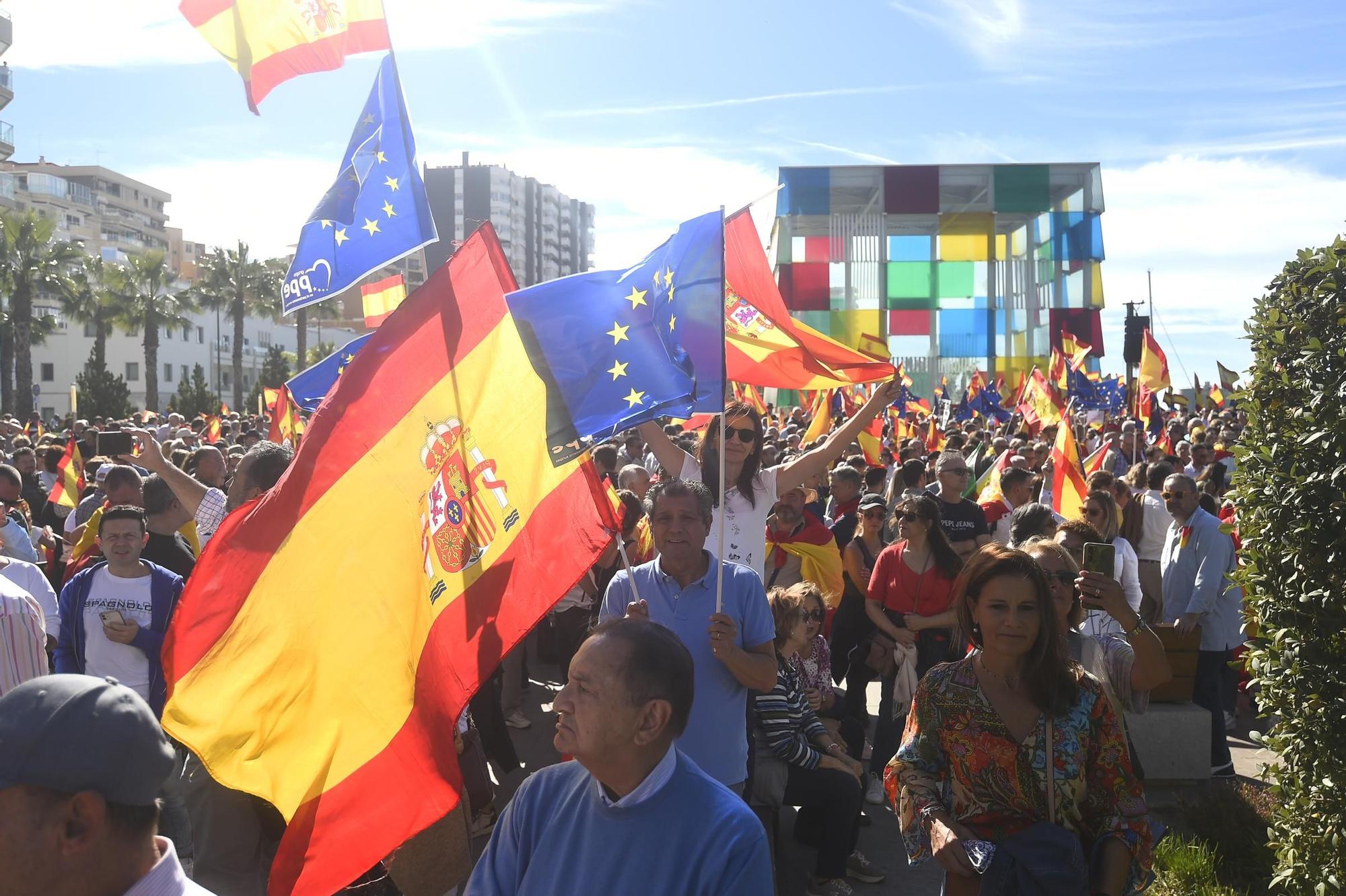 La manifestación del PP contra la amnistía de Málaga,  en imágenes