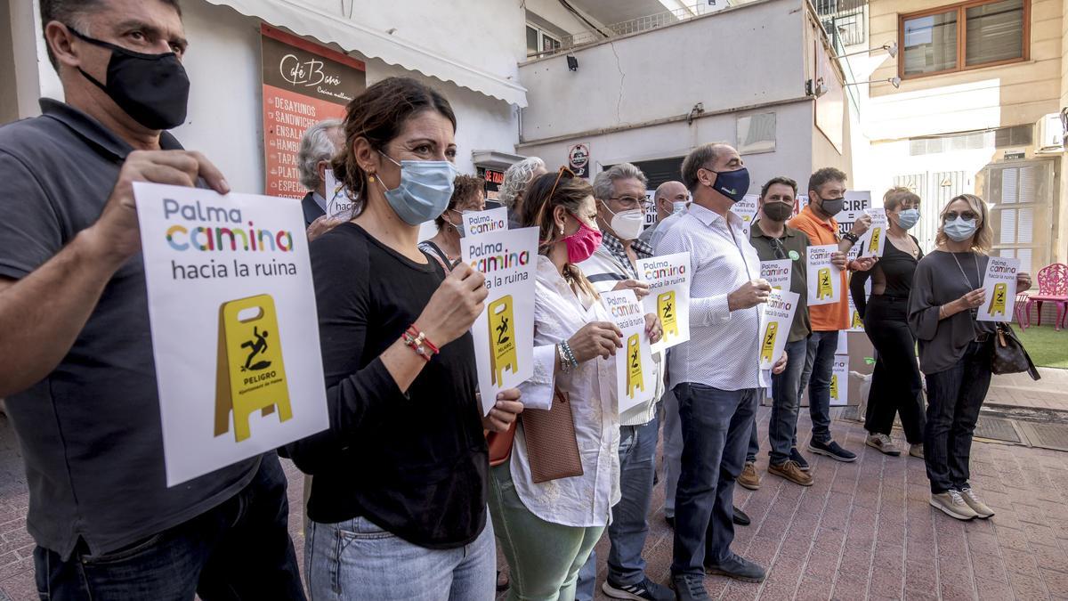 Protesta de la plataforma Recuperem Palma contra la política de movilidad del Ayuntamiento.