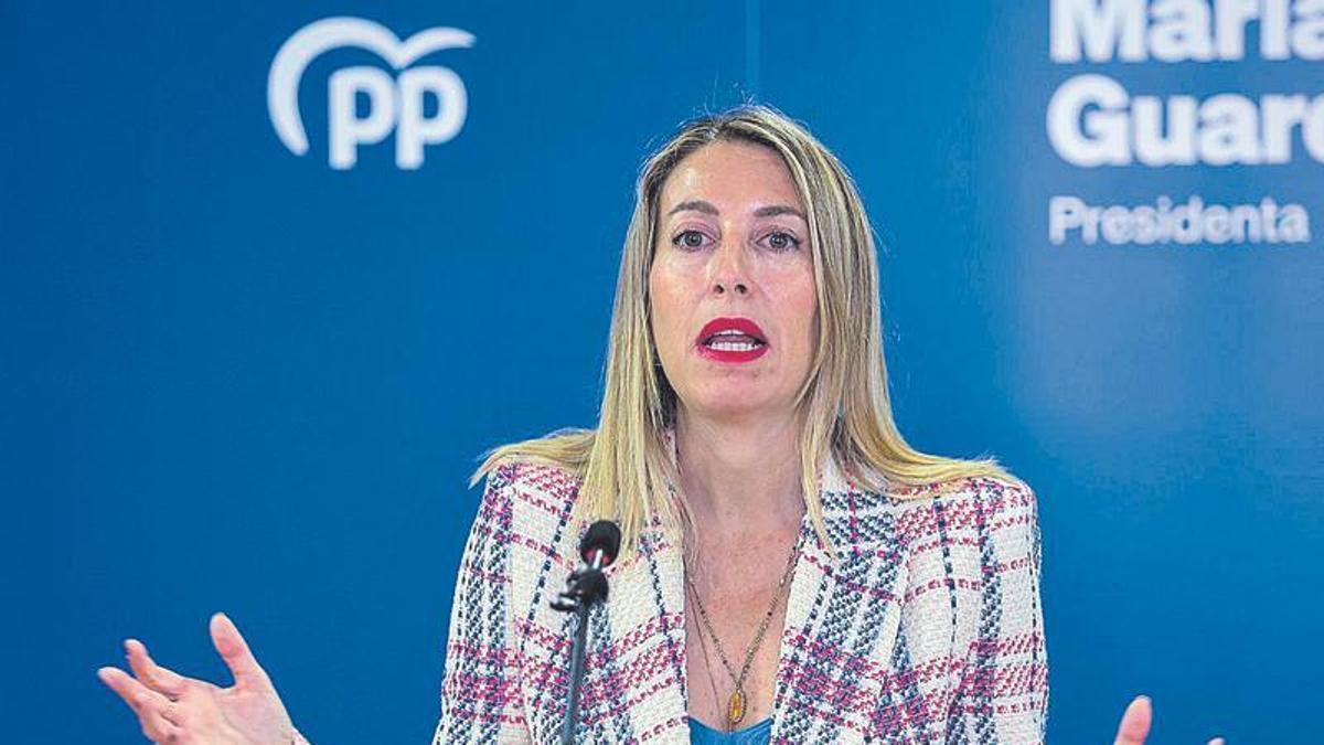 María Guardiola comparece ante los medios, el pasado miércoles en Mérida.