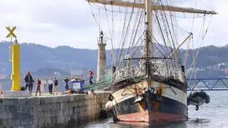 La goleta-escuela 'Pelican of London' vuelve a Vigo por un abrupto cambio de planes