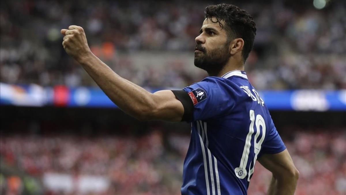 Diego Costa celebra un gol en la final de la FA Cup el pasado 27 de mayo