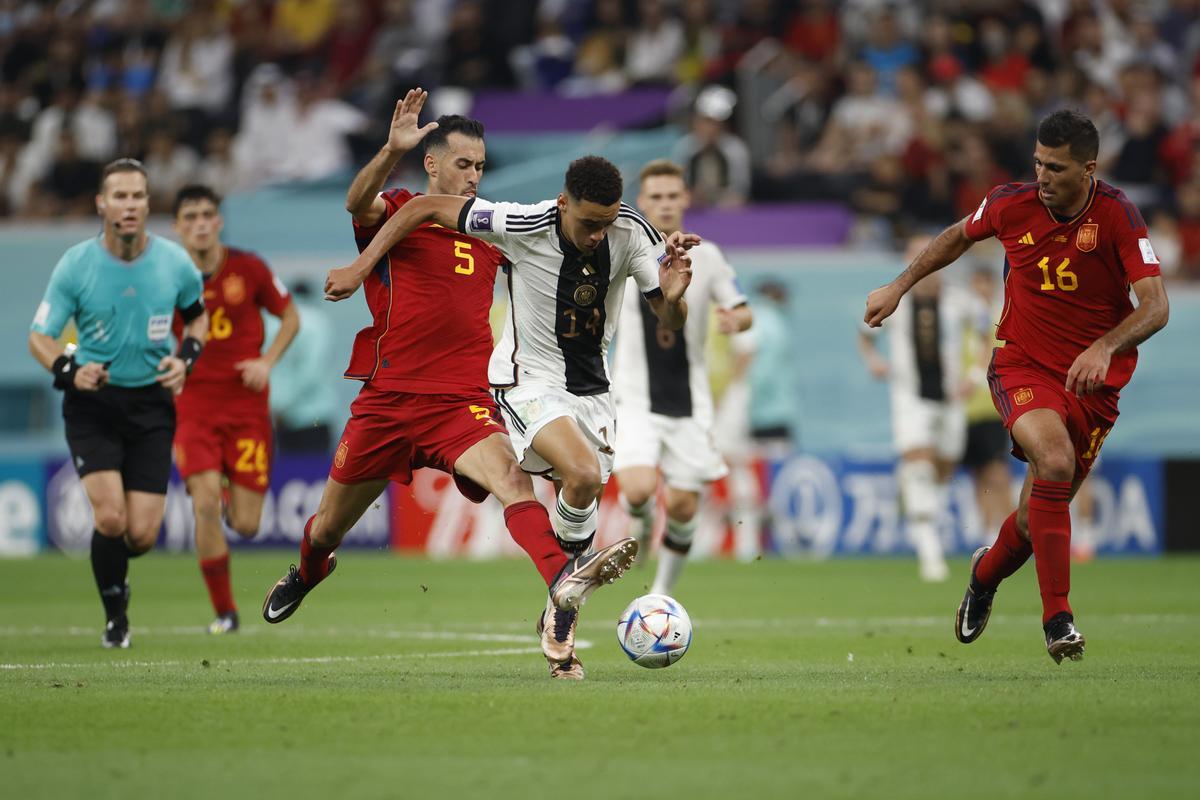 Fase de grupos del Mundial de Fútbol Qatar 2022 entre España y Alemania en el estadio Al Bait en Al Khor (Catar)