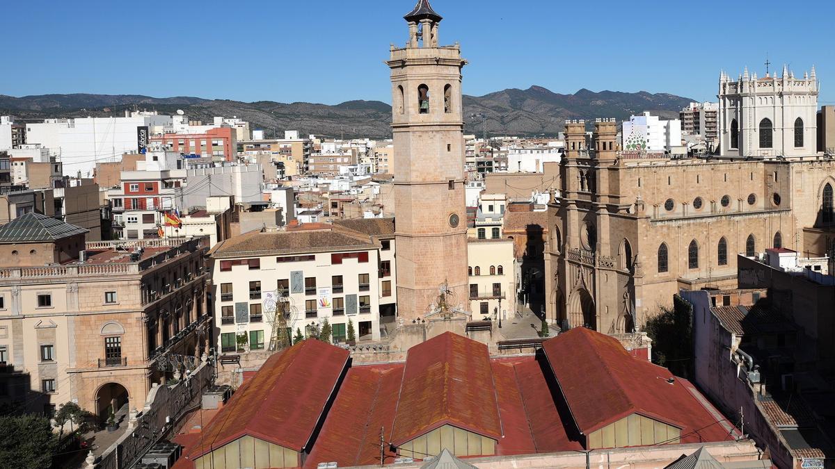 Vista aérea del centro de Castelló.